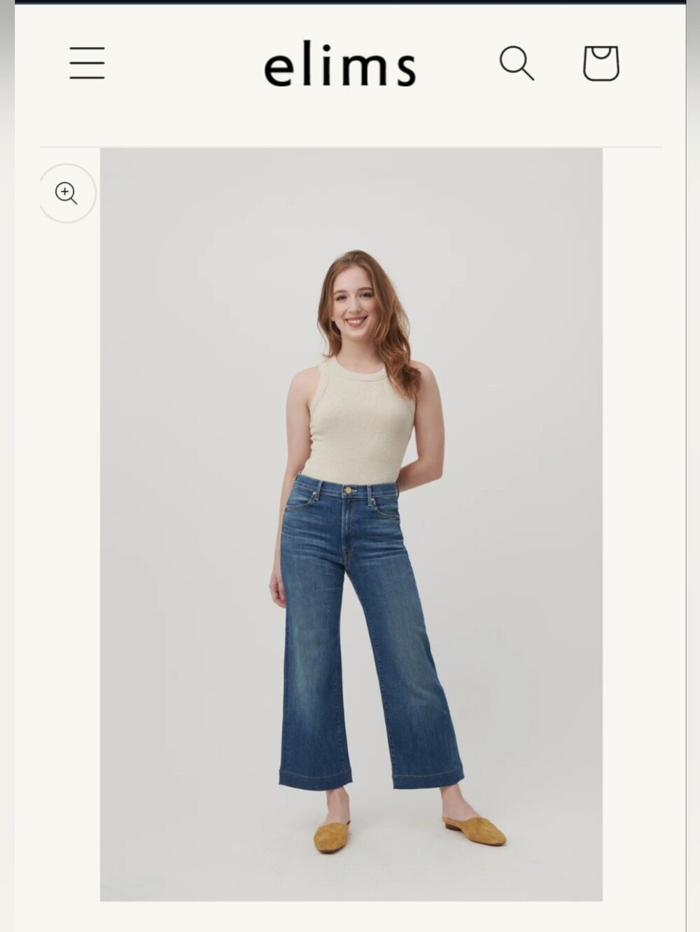 Elims Women’s High-Rise Cropped Wide Leg Jeans in Medium Blue